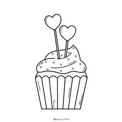 Coloriage Cupcake Chat