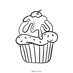 Coloriage Cupcake Chat