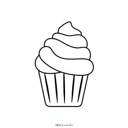 Coloriage Cupcake Chat