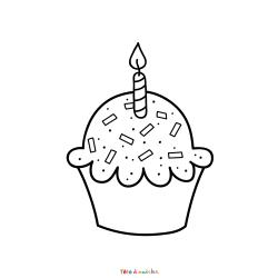 Coloriage Cupcake Chat