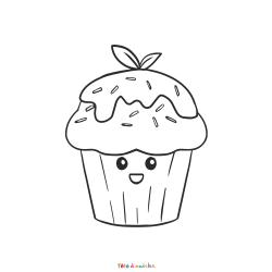 Coloriage Cupcake d'Amour