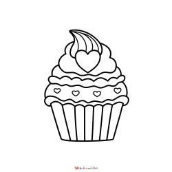 Coloriage Cupcake Mignon