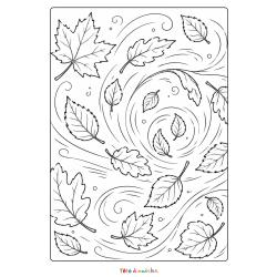 Coloriage d'une feuille mandala à imprimer