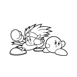 Coloriage de Kirby avec casquette