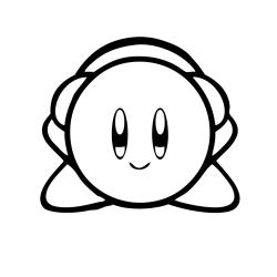 Coloriage de Kirby avec casquette