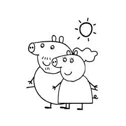 Coloriage de Peppa Pig à l'ordinateur