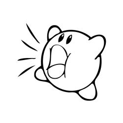 Coloriage de Kirby avec casquette