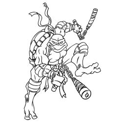 Coloriage de Michelangelo des tortues Ninja 