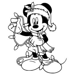Coloriage de Minnie avec des boules de Noël
