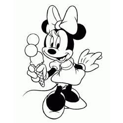Coloriage de Minnie bébé avec sa peluche