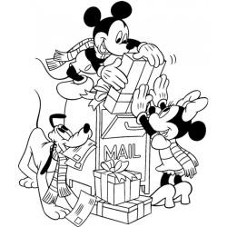 Coloriage de Mickey à Noël