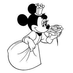 Coloriage de Minnie bébé avec sa peluche