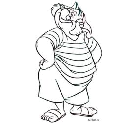 Coloriage de Peter Pan qui pense