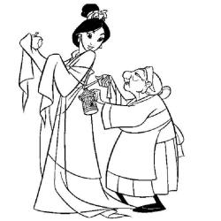 Coloriage de Fa Mulan 