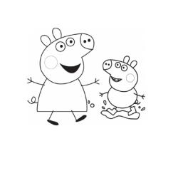 Coloriage Peppa Pig en tricycle