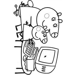 Coloriage Peppa Pig en tricycle