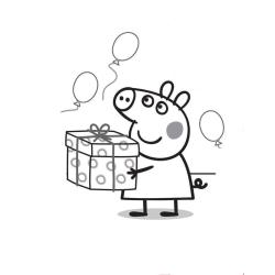 Coloriage de Peppa Piq qui lit 