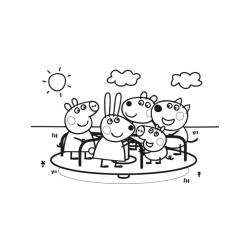 Coloriage de Peppa Pig avec son doudou