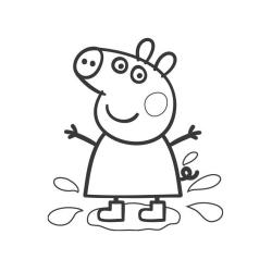 Coloriage de Peppa Piq qui lit 