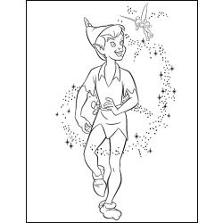 Coloriage de Peter Pan qui vole