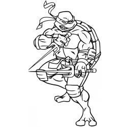 Coloriage d'une tortue ninja en pdf