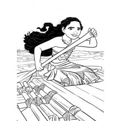 Coloriage de Vahiana et sa pagaie