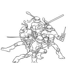 Coloriage des tortues ninja en ville 
