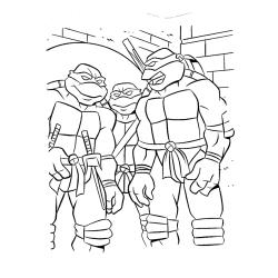 Coloriage des tortues ninja en ville 