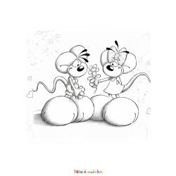 Coloriage Diddl qui mange à imprimer