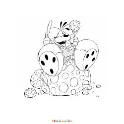 Coloriage Diddl sur un nuage à imprimer