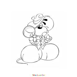 Coloriage Diddl sur un nuage à imprimer