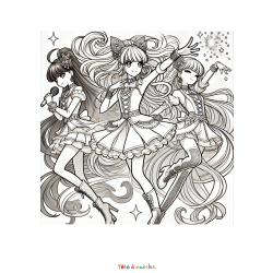 Coloriage des trois LoliRock à imprimer