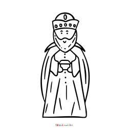 Coloriage du Roi Mage Melchior