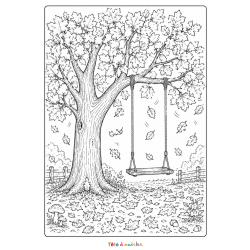 Coloriage d'un grand arbre à imprimer