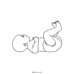 Coloriage d'une main de bébé à imprimer