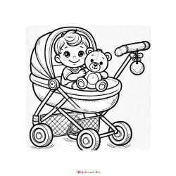 Coloriage d'un bébé qui dessine