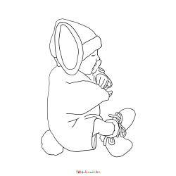 Coloriage d'une main de bébé à imprimer