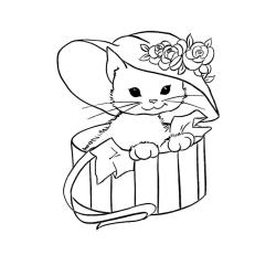 Coloriage d'un chaton de Noël 