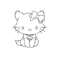 Coloriage d'un chaton sur la fenêtre