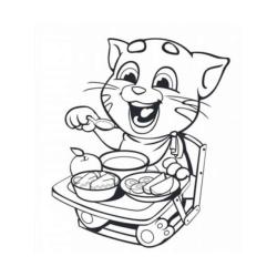 Coloriage d'un chaton qui miaule