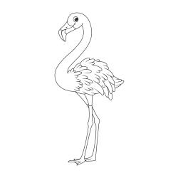 Coloriage Flamant Rose Facile