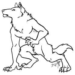 Coloriage d'un loup garou asiatique