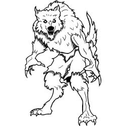 Coloriage d'un loup garou zombie