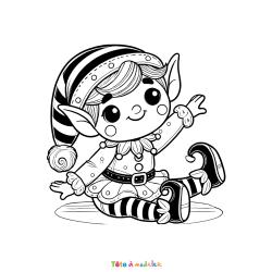 Coloriage d'un lutin farceur gratuit