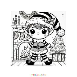Coloriage d'un lutin farceur "cute "