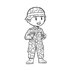 Coloriage d'un camion militaire