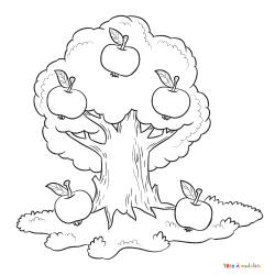 Voici un coloriage de pommier à imprimer gratuitement. Un dessin à imprimer sur le thème de l'automne et de la nature. Modèle 08