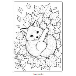 Coloriage de feuilles qui tombent à imprimer
