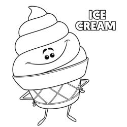 Coloriage d'un cornet de glace humour