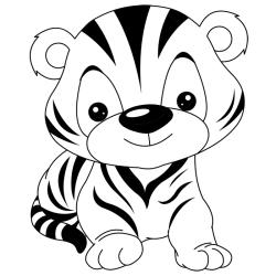 coloriage d'un petit tigre